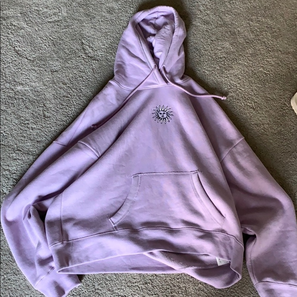 purple sun embroidered hollister hoodie